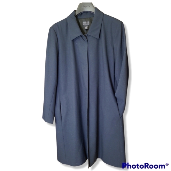 Sigrid Olsen Blue Trench Coat - Picture 1 of 7
